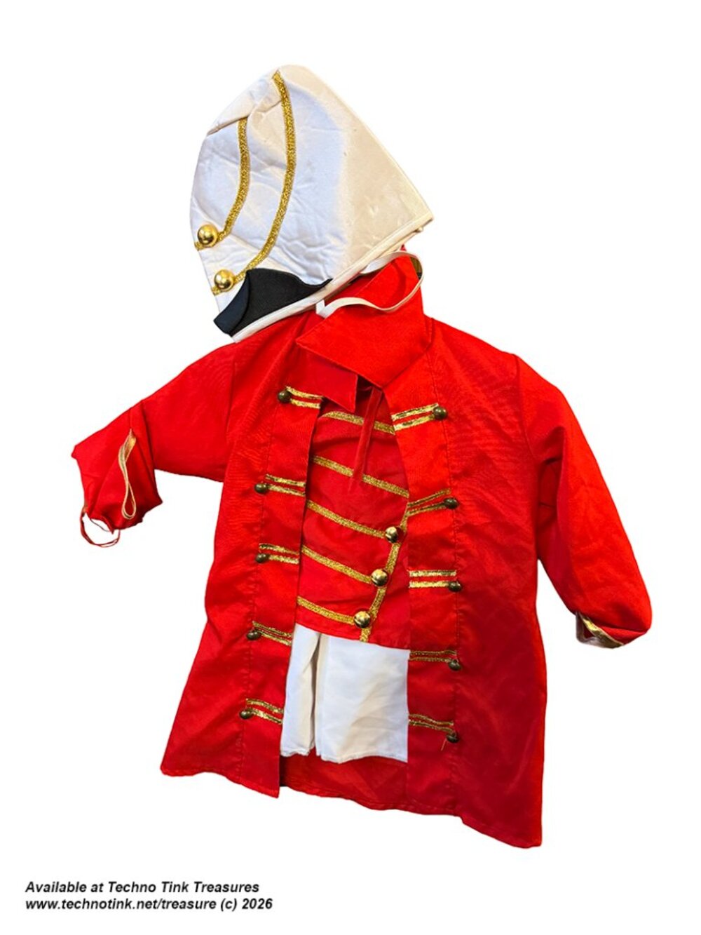 Used Kid's Small Red Toy Soldier Uniform